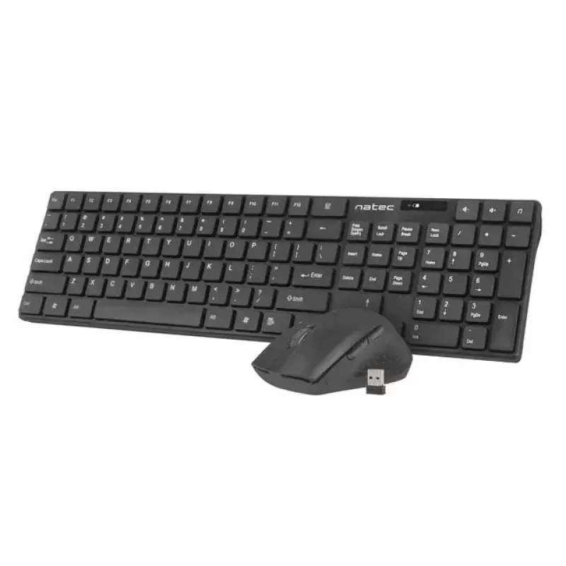 Bezprzewodowy zestaw klawiatura i mysz NATEC Stingray NZB-1440 — RF bezprzewodowa, pełnowymiarowa 108-klawiszy QWERTY, US English, czarna