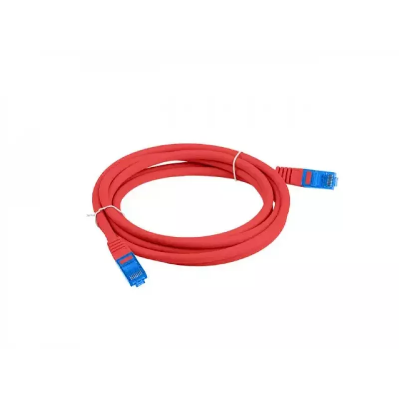 LANBERG RJ-45 Cat6a kabel krosowy PCF6A-10CC-0100-R, 1 m, S/FTP, CCA, LSZH, czerwony