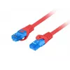 LANBERG RJ-45 Cat6a kabel krosowy PCF6A-10CC-0100-R, 1 m, S/FTP, CCA, LSZH, czerwony