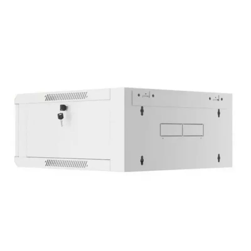 Naścienna szafa rack 19 cali 4U LANBERG WAFA-5604-10S, głębokość 600 mm, szara, drzwi szklane (składana)