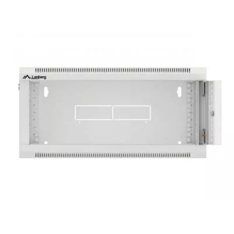Naścienna szafa rack 19 cali 4U LANBERG WAFA-5604-10S, głębokość 600 mm, szara, drzwi szklane (składana)
