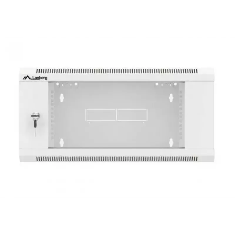 Naścienna szafa rack 19 cali 4U LANBERG WAFA-5604-10S, głębokość 600 mm, szara, drzwi szklane (składana)