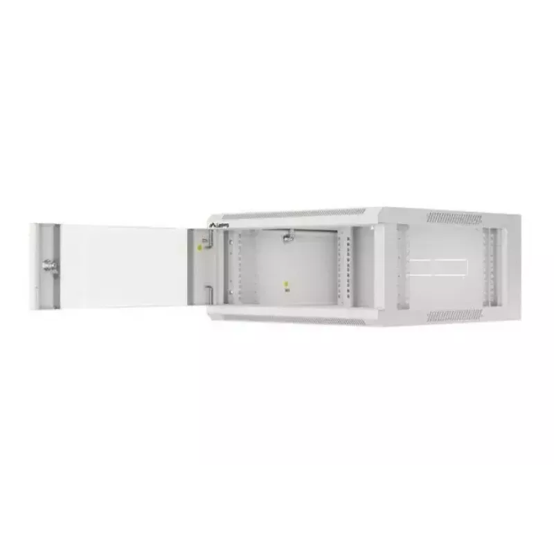 Naścienna szafa rack 19 cali 4U LANBERG WAFA-5604-10S, głębokość 600 mm, szara, drzwi szklane (składana)