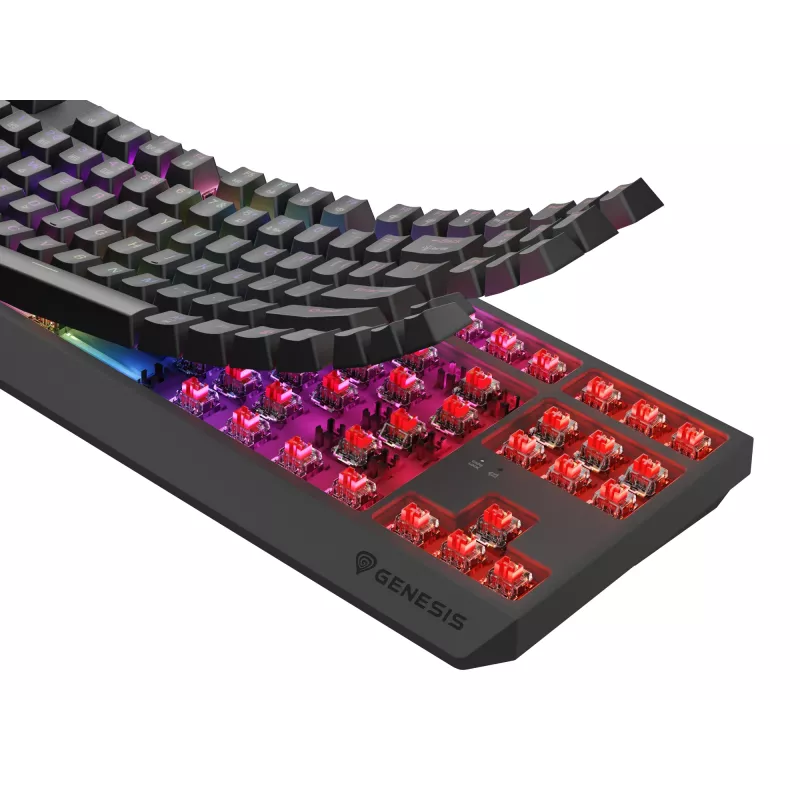 Klawiatura GENESIS Thor 230 TKL Gaming USB + RF Wireless + Bluetooth QWERTY Czarna