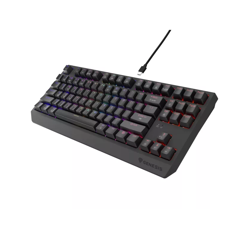 Klawiatura GENESIS Thor 230 TKL Gaming USB + RF Wireless + Bluetooth QWERTY Czarna