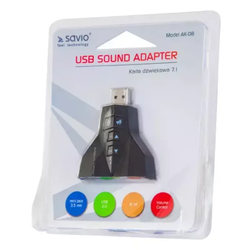 Karta dźwiękowa Savio AK-08 USB 2.0 7.1