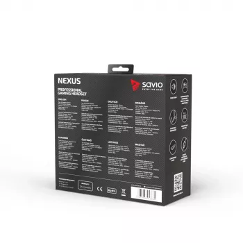 Zestaw słuchawkowy Savio NEXUS Wired Gaming Czarny