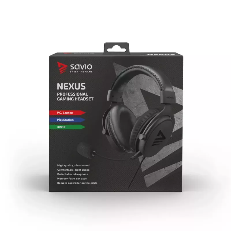 Zestaw słuchawkowy Savio NEXUS Wired Gaming Czarny