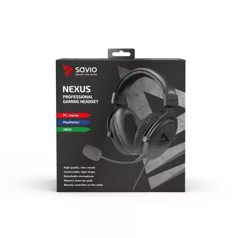 Zestaw słuchawkowy Savio NEXUS Wired Gaming Czarny
