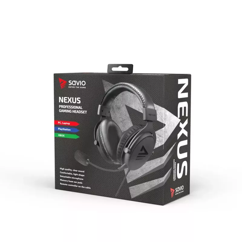 Zestaw słuchawkowy Savio NEXUS Wired Gaming Czarny