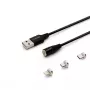 Kabel USB 2.0 SAVIO CL-155, USB A na wymienne USB-C / Micro-USB B / Lightning, 2 m, czarny