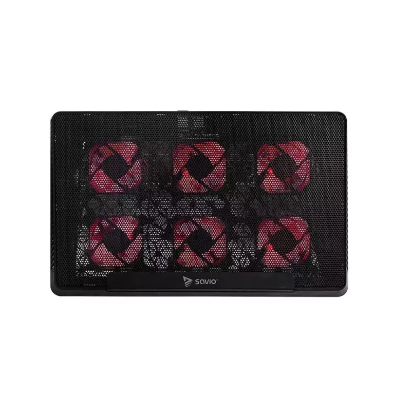 Podstawka chłodząca pod laptopa SAVIO COS-01 z 6 podświetlanymi wentylatorami 2000 RPM, USB 2.0, do ekranów do 17,3 cala