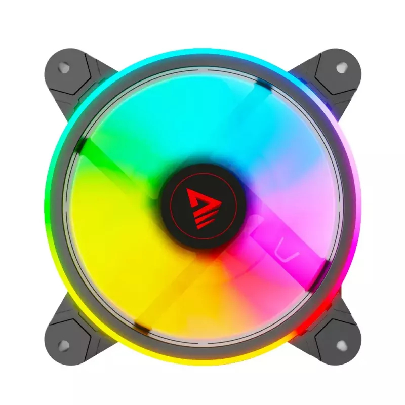 120mm ARGB Case Fan 4-pack SAVIO FAN-01 with Controller and Remote, 12 V, 1200 RPM, 25 dB (Czarny)