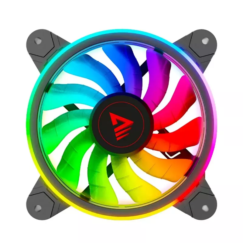120mm ARGB Case Fan 4-pack SAVIO FAN-01 with Controller and Remote, 12 V, 1200 RPM, 25 dB (Czarny)