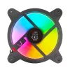 120mm ARGB Case Fan 4-pack SAVIO FAN-01 with Controller and Remote, 12 V, 1200 RPM, 25 dB (Czarny)