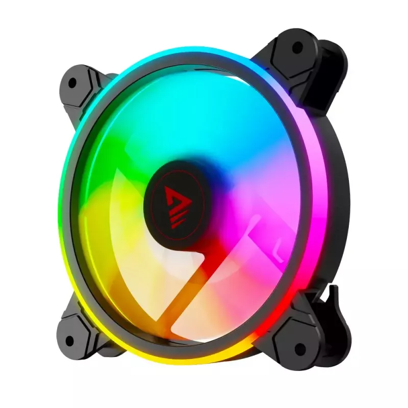 120mm ARGB Case Fan 4-pack SAVIO FAN-01 with Controller and Remote, 12 V, 1200 RPM, 25 dB (Czarny)