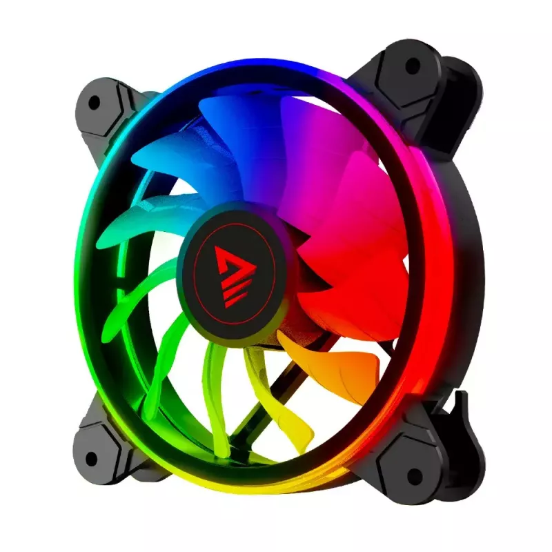 120mm ARGB Case Fan 4-pack SAVIO FAN-01 with Controller and Remote, 12 V, 1200 RPM, 25 dB (Czarny)