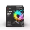 120mm ARGB Case Fan 4-pack SAVIO FAN-01 with Controller and Remote, 12 V, 1200 RPM, 25 dB (Czarny)