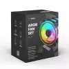 120mm ARGB Case Fan 4-pack SAVIO FAN-01 with Controller and Remote, 12 V, 1200 RPM, 25 dB (Czarny)