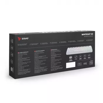 Klawiatura gamingowa Savio WHITEOUT X2 czerwony USB QWERTY mechaniczna 61 klawiszy