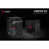 Chłodzenie procesora powietrzne SAVIO Vortex X2 Czarny – wentylator 120 mm, wysokość 157 mm, PWM, kompatybilność z LGA 2066