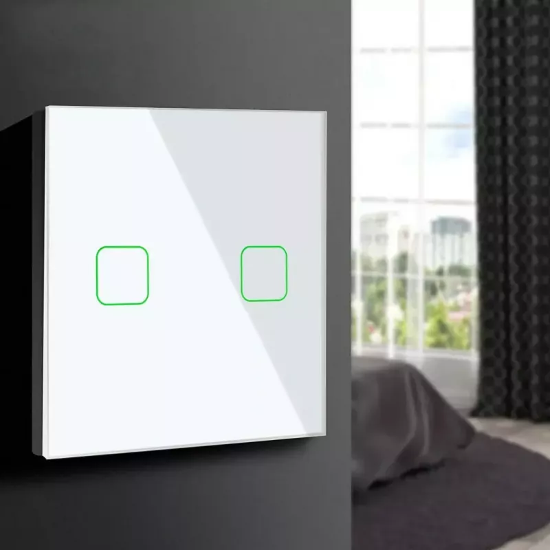 Dotykowy włącznik światła MACLEAN MCE703W, panel szklany, 1-obwodowy, 220V