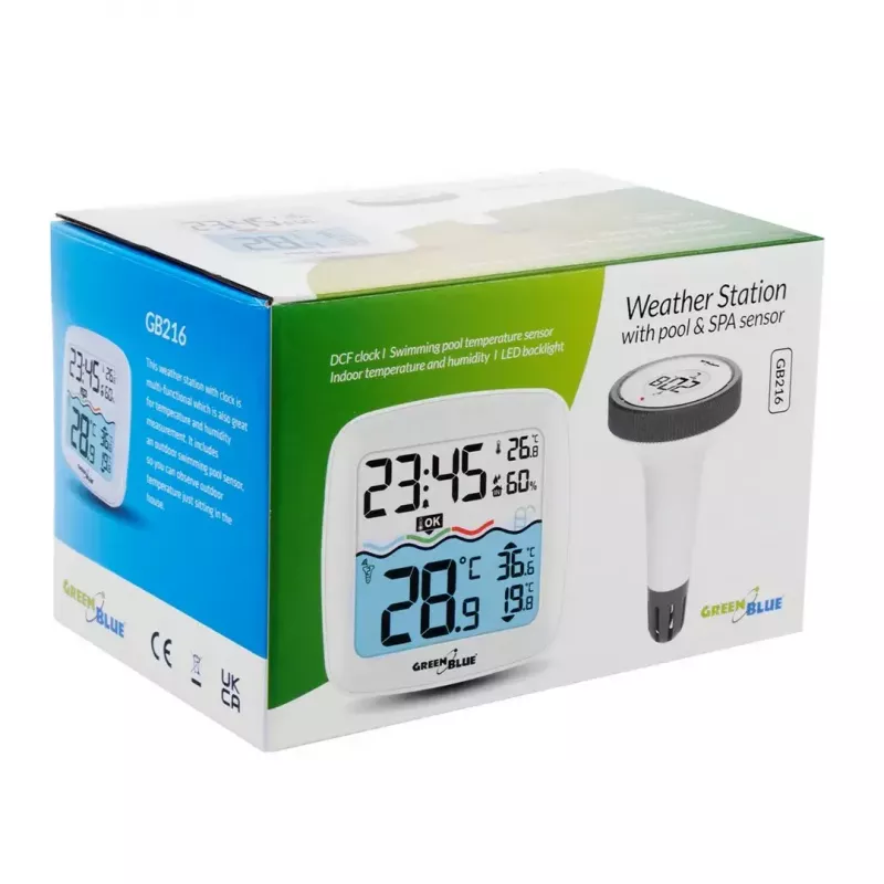 Bezprzewodowy czujnik temperatury basenowej GreenBlue GB216 IPX7 wodoodporny, model GB216
