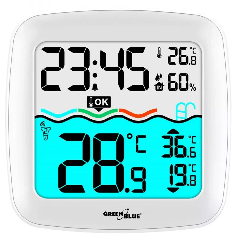 Bezprzewodowy czujnik temperatury basenowej GreenBlue GB216 IPX7 wodoodporny, model GB216