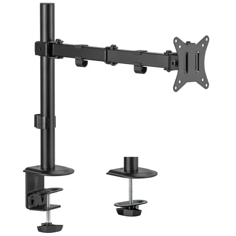 Uchwyt biurkowy do monitora MACLEAN MC-753N dla ekranów 17–32 cale, VESA 75x75 / 100x100, maks. 9 kg, pochylanie ±45°, obrót ±180°, regulacja wysokości