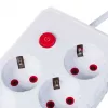 Listwa zasilająca MACLEAN MCE393 W — 4 gniazda + 3×USB, 110–240 V, USB 2,1 A, 2500 W, 3 m, biała