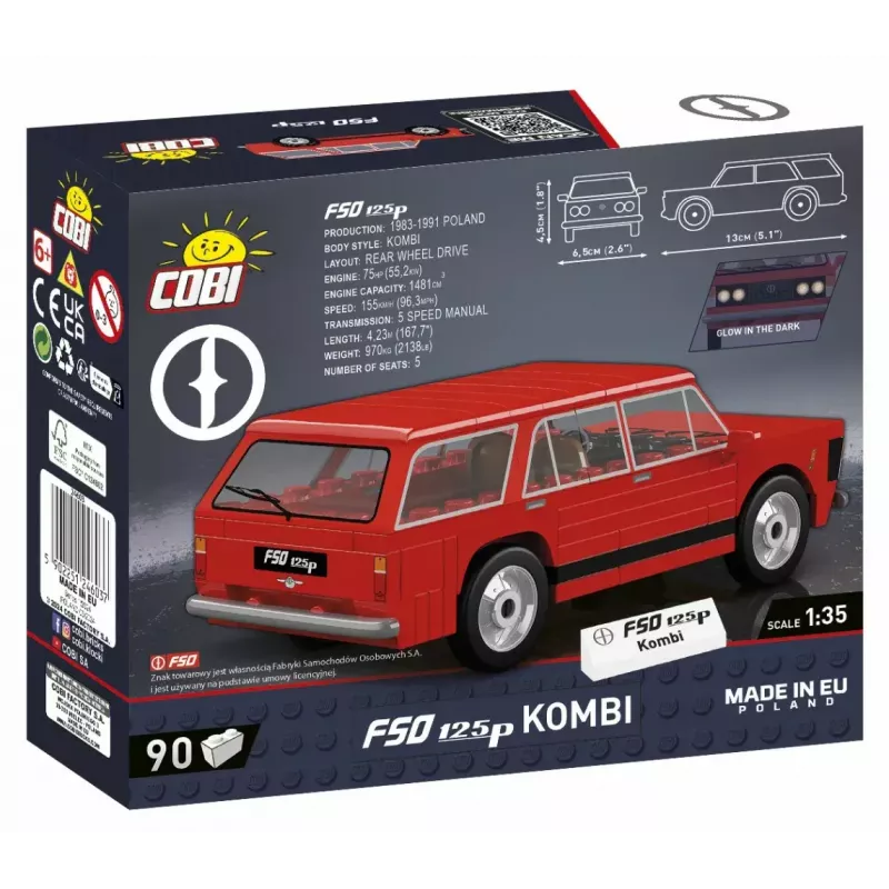 Zestaw klocków konstrukcyjnych Cobi Blocks FSO 125p 90 klocków COBI-24603 – 90 plastikowych klocków konstrukcyjnych