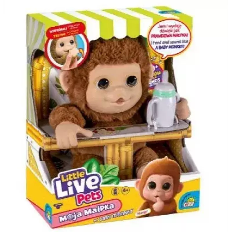 Interaktywna zabawka Cobi Little Live Pets Monkey MO-26613 — interaktywna zabawka-zwierzątko z dźwiękami i ruchami