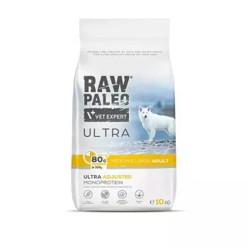 Sucha karma dla psa VETEXPERT RAW PALEO Ultra Medium & Large Adult Turkey — 2 kg, bezzbożowa, białko 24,5%, tłuszcz 14%
