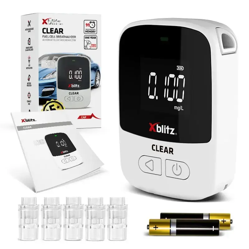 Alkomat Xblitz XB-CLEAR czujnik ELEKTROCHEMICZNY, przenośny tester ręczny