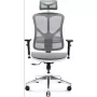 Ergonomiczne krzesło biurowe Diablo Chairs V-Basic biały-szary — regulowana wysokość i pochylenie, podłokietniki, podparcie lędźwiowe