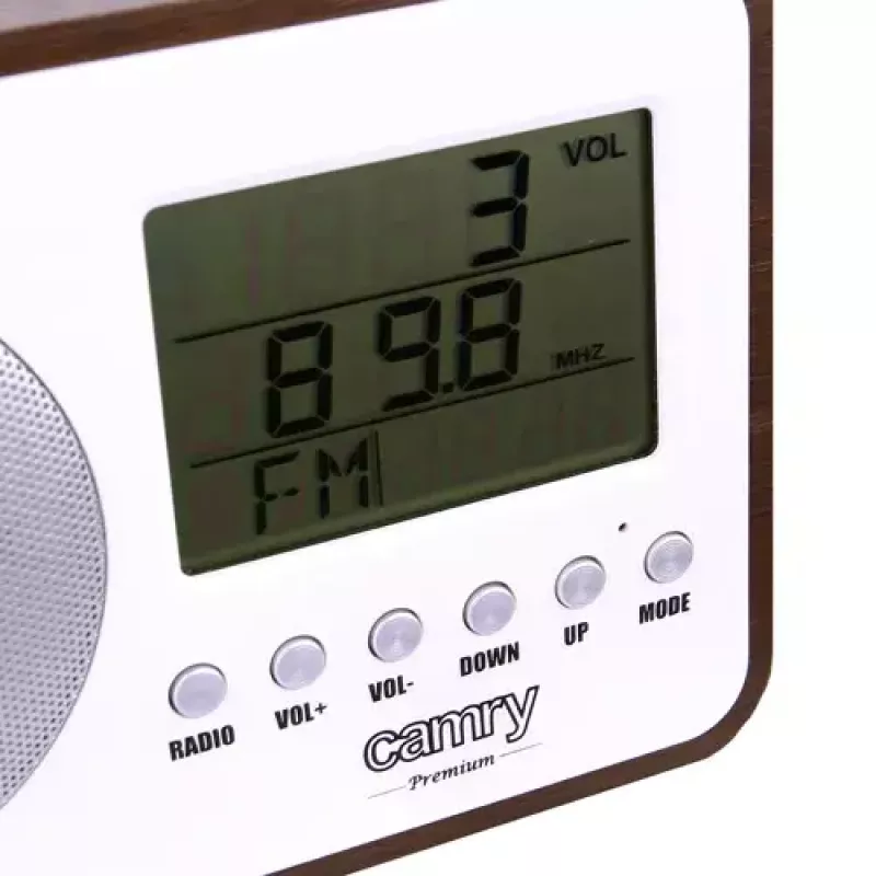 Radio przenośne Camry CR 1153 — przenośne radio FM z wyświetlaczem LCD, pojedynczym głośnikiem, automatycznym strojeniem cyfrowym, zasilaniem DC