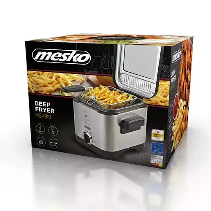 Frytkownica Mesko Home MS 4910 Pojedyncza 1,5 L 900 W Czarna Stal satynowana