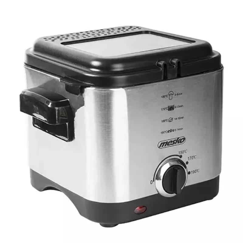 Frytkownica Mesko Home MS 4910 Pojedyncza 1,5 L 900 W Czarna Stal satynowana
