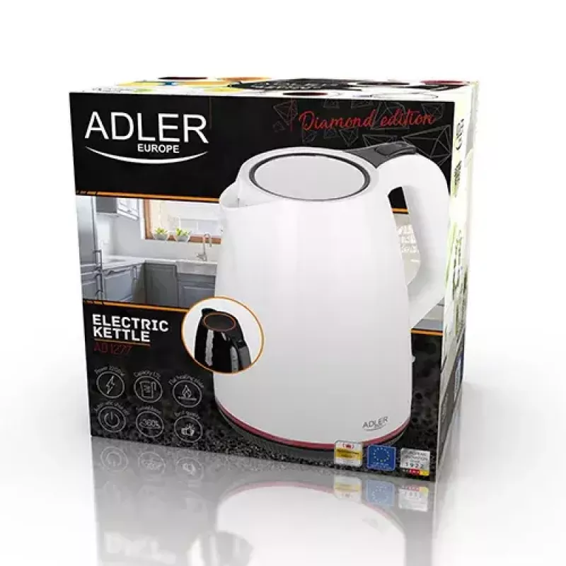 Czajnik elektryczny Adler AD 1277 1.7 L 2200 W Biały