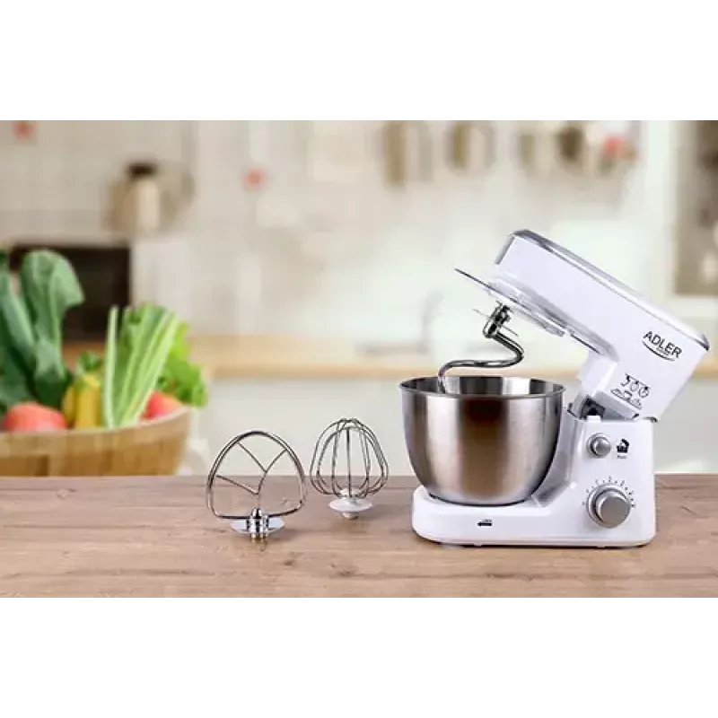 Robot planetarny Adler AD 4216, 500 W, misa ze stali nierdzewnej 4 l, biały