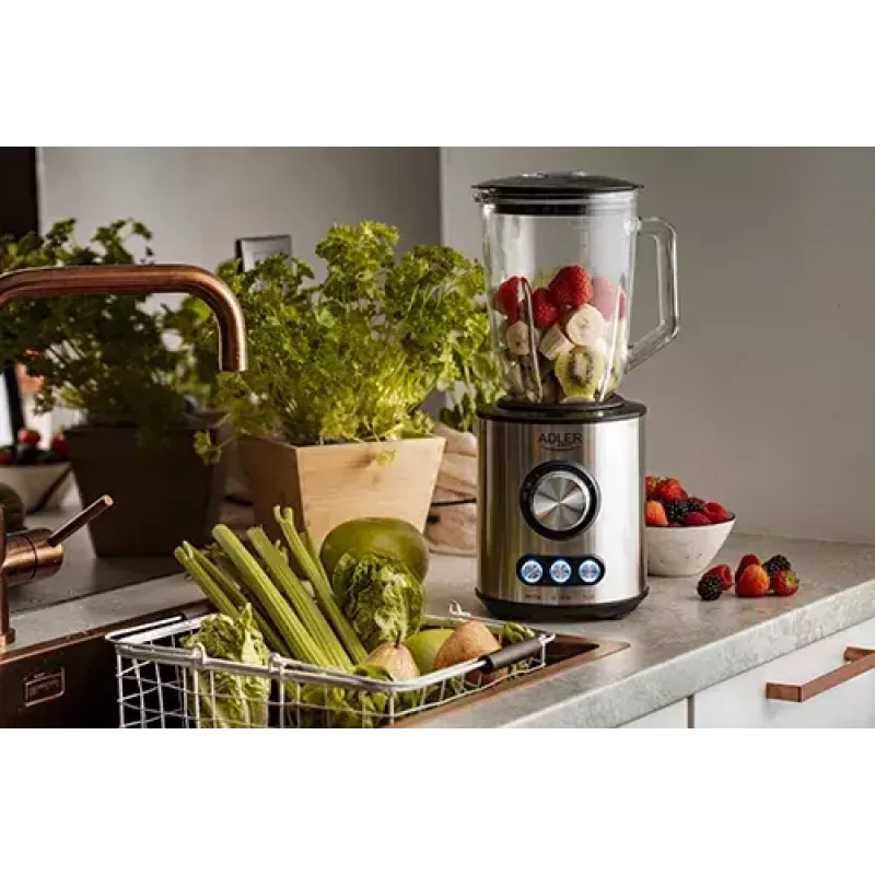 Stacjonarny blender Adler AD 4078 Czarny Stal nierdzewna Transparentny