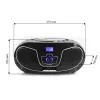 Przenośny boombox MANTA BBX007 z Bluetooth 5.0, radiem FM (87,5–108 MHz), LCD, anteną teleskopową