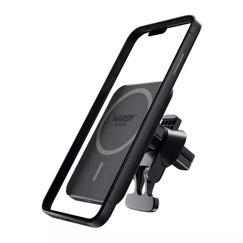 Ładowarka samochodowa bezprzewodowa 3MK HARDY MagCharger — Auto USB-C 5/9V, szybkie ładowanie bezprzewodowe, czarna