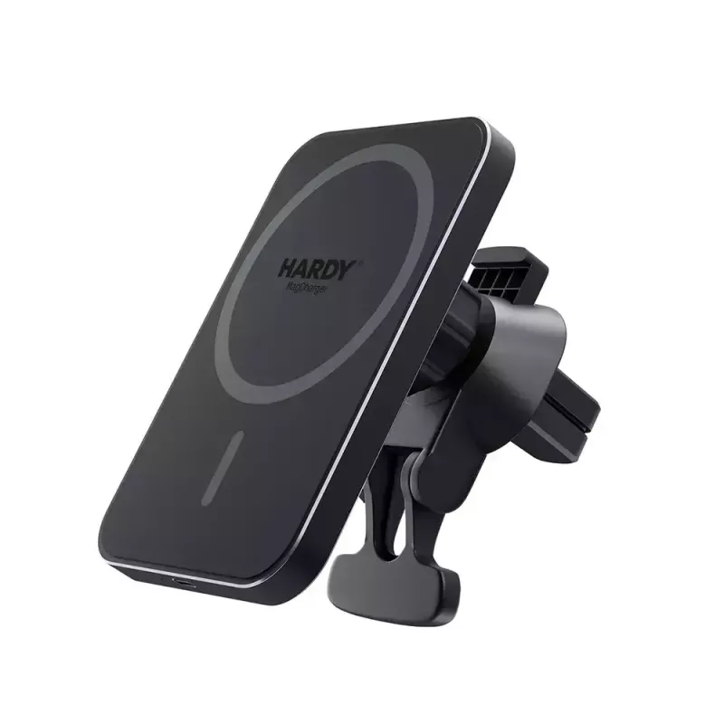 Ładowarka samochodowa bezprzewodowa 3MK HARDY MagCharger — Auto USB-C 5/9V, szybkie ładowanie bezprzewodowe, czarna
