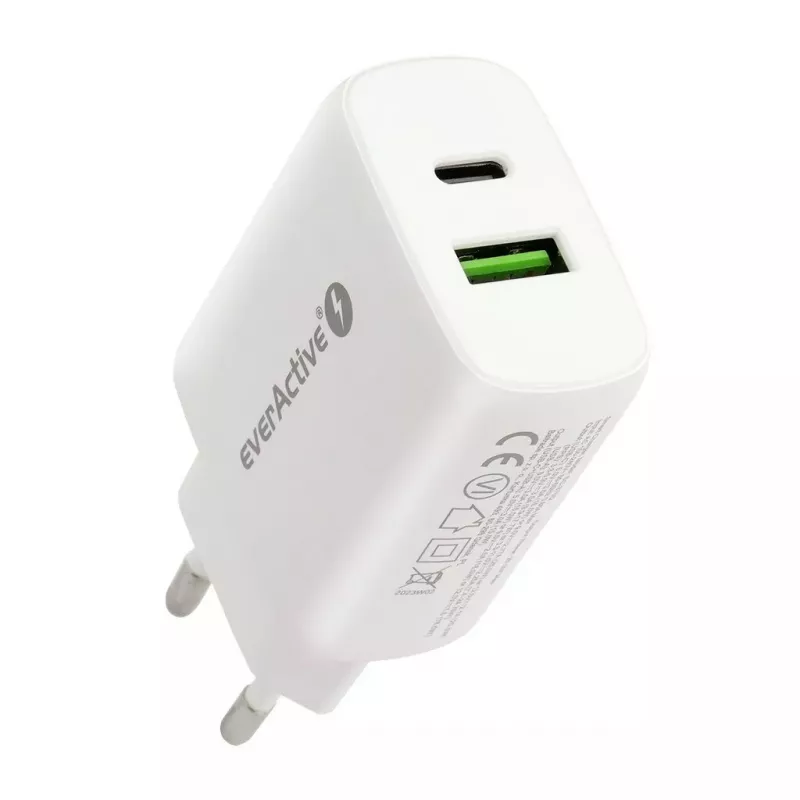 Ładowarka USB-C everActive SC-370Q 25W QC3.0 USB szybkie ładowanie
