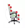Fotel gamingowy Huzaro FORCE 4.7 RGB biały — kubełkowe siedzisko z tkaniny, maks. obciążenie 140 kg, regulacja wysokości 43–53 cm, pochylenie 90–140°