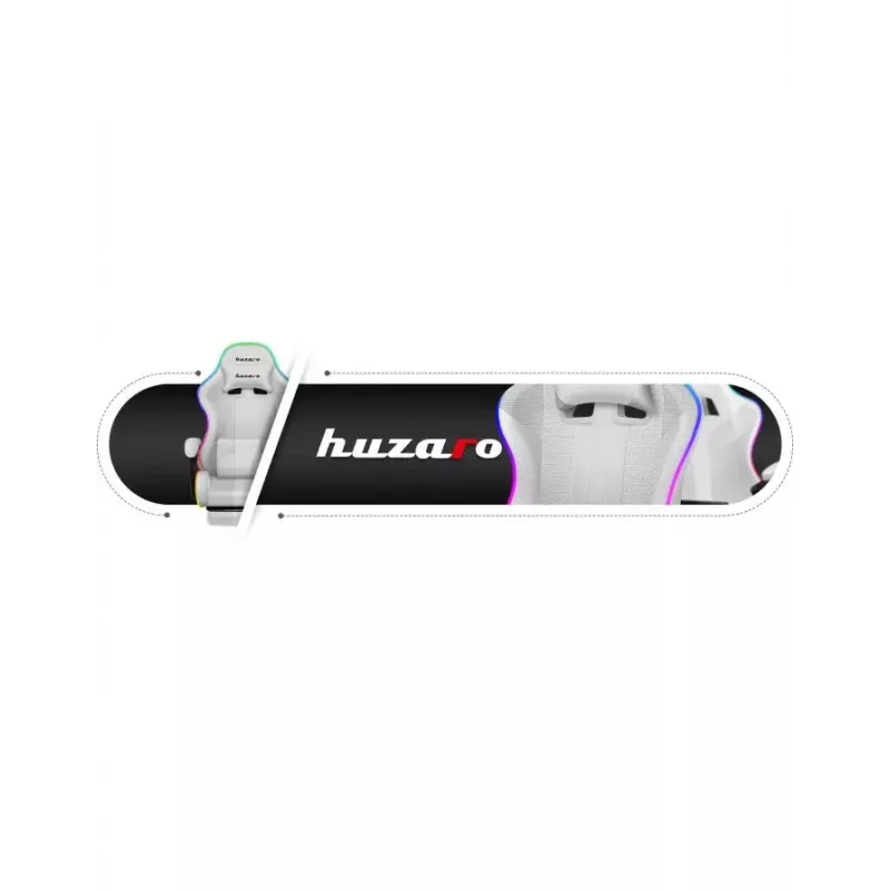 Fotel gamingowy Huzaro FORCE 4.7 RGB biały — kubełkowe siedzisko z tkaniny, maks. obciążenie 140 kg, regulacja wysokości 43–53 cm, pochylenie 90–140°
