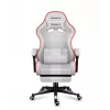 Fotel gamingowy Huzaro FORCE 4.7 RGB biały — kubełkowe siedzisko z tkaniny, maks. obciążenie 140 kg, regulacja wysokości 43–53 cm, pochylenie 90–140°