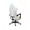 Fotel gamingowy Huzaro FORCE 4.7 RGB biały — kubełkowe siedzisko z tkaniny, maks. obciążenie 140 kg, regulacja wysokości 43–53 cm, pochylenie 90–140°