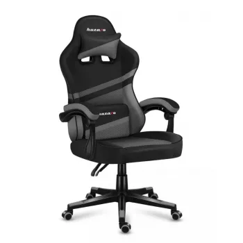 Fotel gamingowy PC huzaro FORCE 4.4 siedzisko kubełkowe Czarny Szary — siatka mesh, maks. 130 kg, regulowana wysokość 45–55 cm, 5 kółek